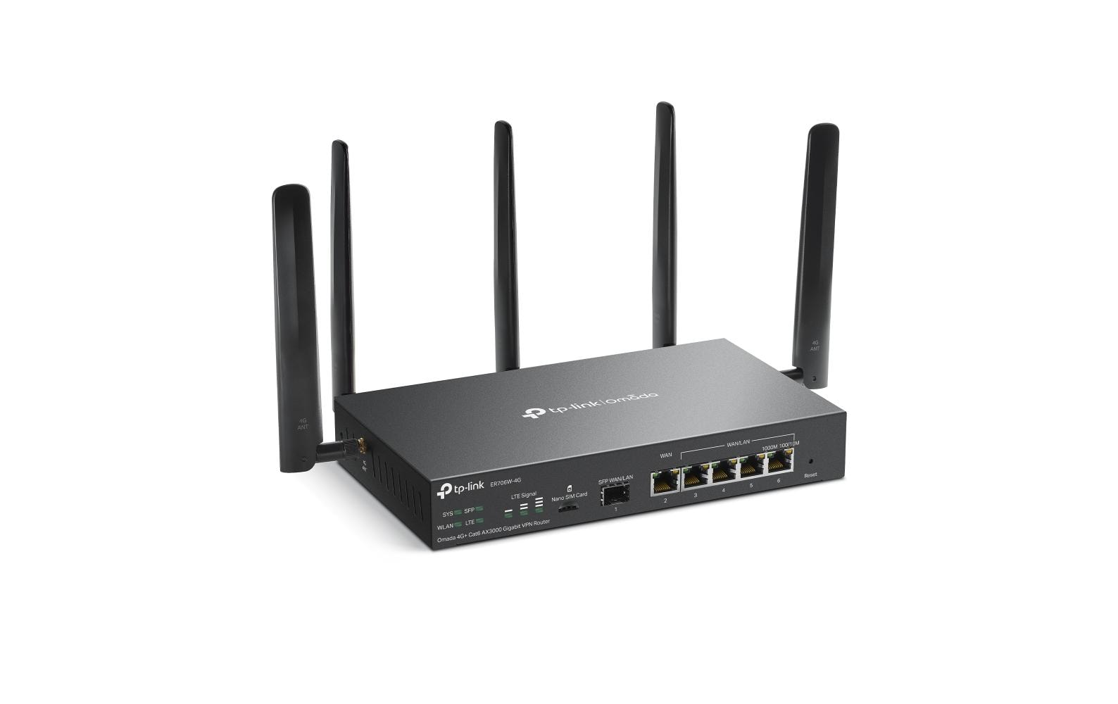 TP-Link Omada ER706W-4G V1 - Wireless Router - WWAN - Wi-Fi 6 - 4G - Desktop
wandmontierbar