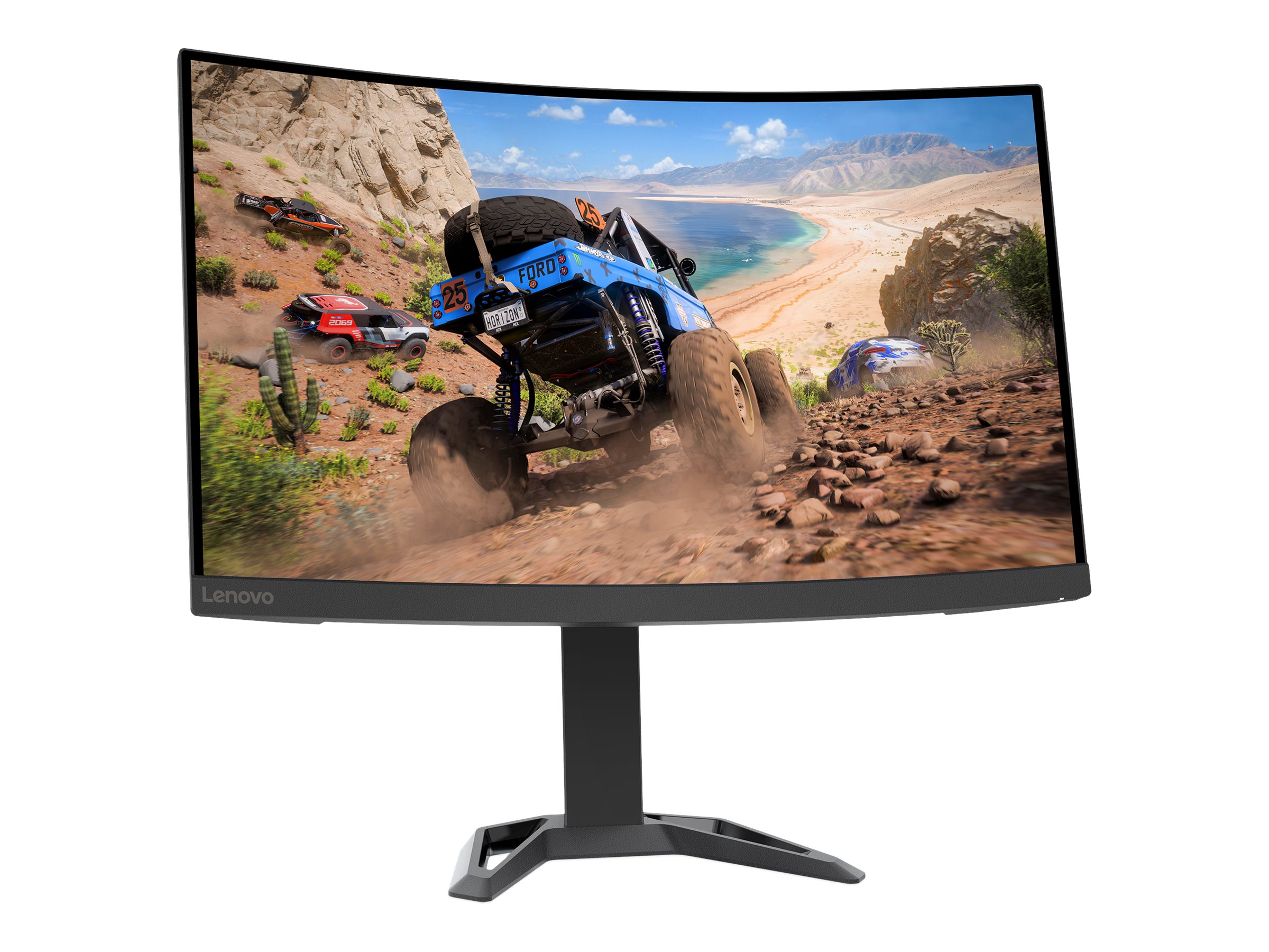 Lenovo G27qc-30 - LED-Monitor - gebogen - 68.6 cm (27") - 2560 x 1440 QHD - VA - 350 cd/m² - 4000:1 - 1 ms - 2xHDMI, DisplayPort - Lautsprecher - Raven Black