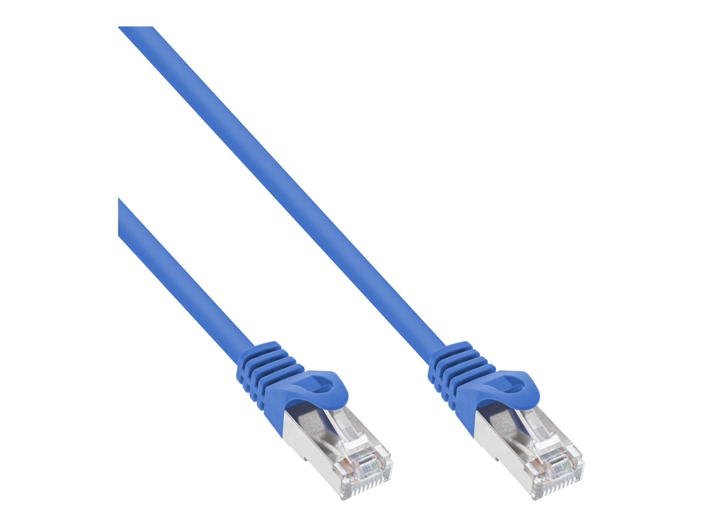 InLine - Patch-Kabel - RJ-45 (M) zu RJ-45 (M) - 30 cm - Foiled Unshielded Twisted Pair (F/UTP) - CAT 5e - geformt - Blau