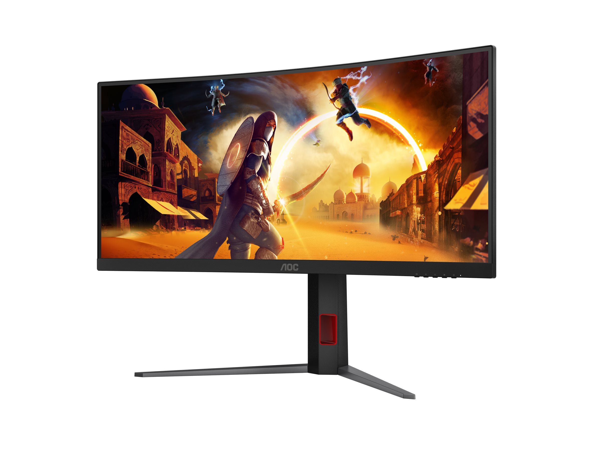 AOC Gaming CU34G4 - LED-Monitor - Gaming - gebogen - 86.36 cm (34") - 3440 x 1440 UWQHD @ 180 Hz - Fast VA - 2500:1 - HDR10 - 0.5 ms - 2xHDMI, DisplayPort - Schwarz, Rot