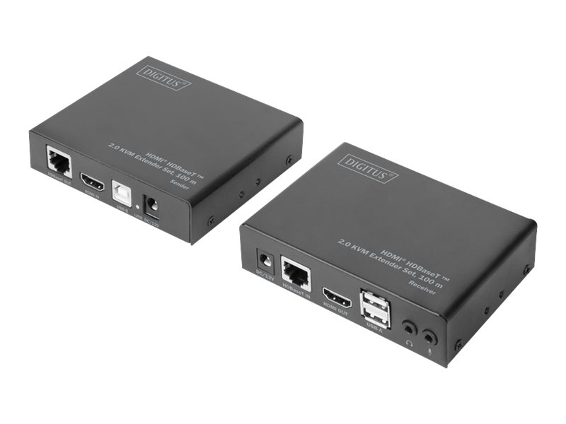 DIGITUS DS-55505 - Extender Set - KVM-/Audio-/USB-Extender - HDBaseT 2.0