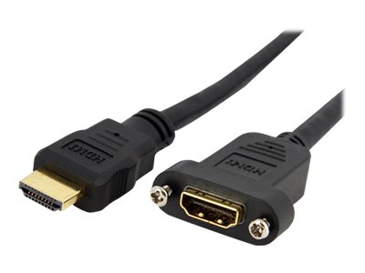 StarTech.com 90cm Standard HDMI Kabel zur Panelmontage - Bu/St - HDMI-Kabel - HDMI weiblich zu HDMI männlich - 91 cm - Schwarz - geformt - für P/N: CDP2HDMM2MB, DP2HDMM2MB, HDDVIMM3, HDMM1MP, HDMM2MP, HDMM3MP, HDPMM50, MDP2HDMM2MB