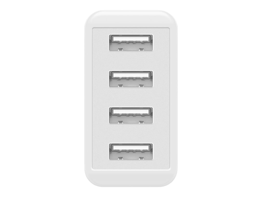 goobay Ladegerät USB A 4-fach weiss USB Steckernetzteil, 3A, 30W