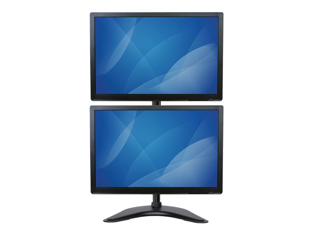 StarTech.com Vertikale Dual Monitorhalterung - Heavy Duty Stahl - Für VESA Monitore bis zu 27 Zoll - Verstellbarer zweifach Moniotrständer Aufstellung - für 2 Monitore - Schwarz