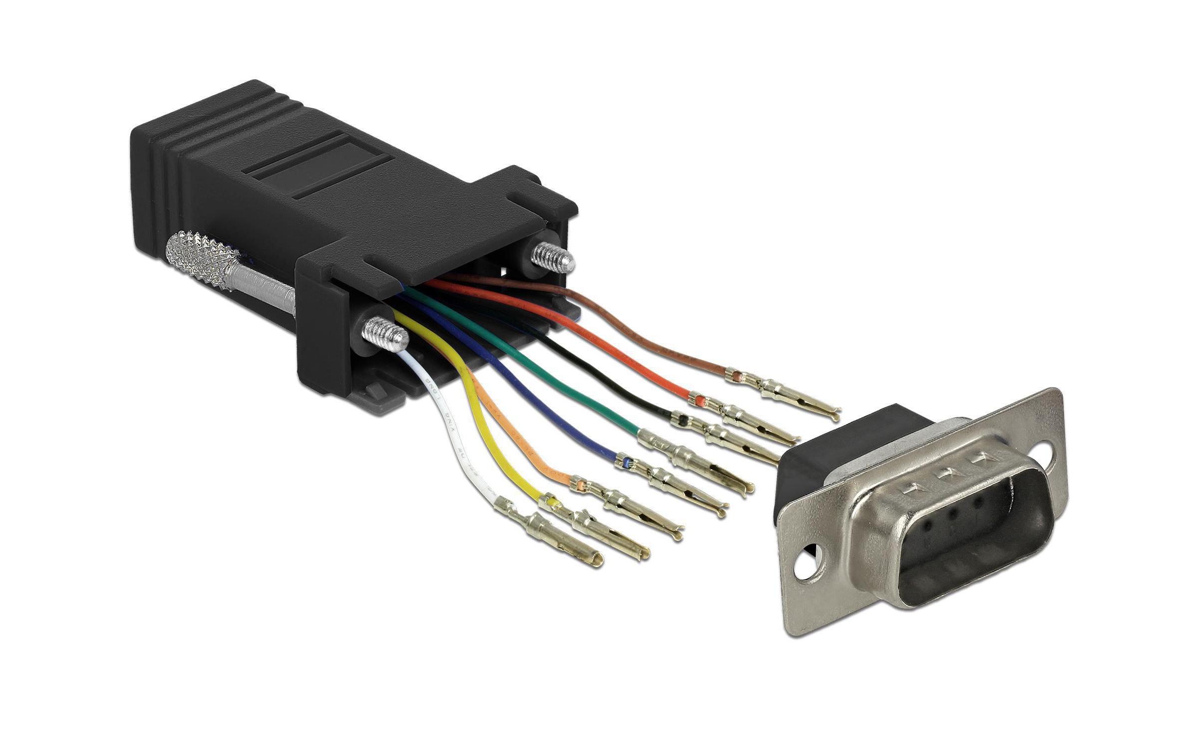 Delock Adapter RJ-45 - RS-232 DB9 (f-m) schwarz