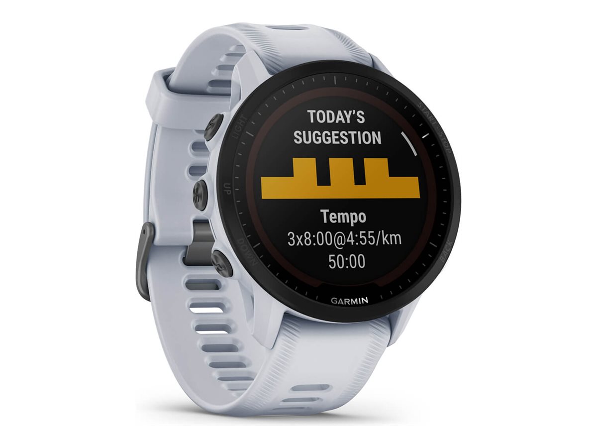 Garmin Forerunner 955 Solar Sportuhr mit Riemen - 32 GB - Steinweiß