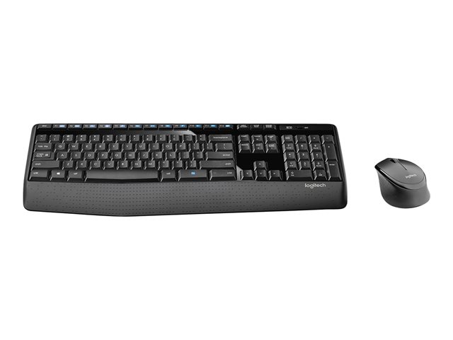 Logitech Wireless Combo MK345 - Tastatur-und-Maus-Set - kabellos - 2.4 GHz - Französisch - Schwarz, Blau