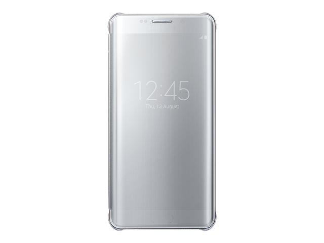 Samsung Clear View Cover EF-ZG928 - Flip-Hülle für Mobiltelefon - Silber, Halbtransparent - für Galaxy S6 edge+