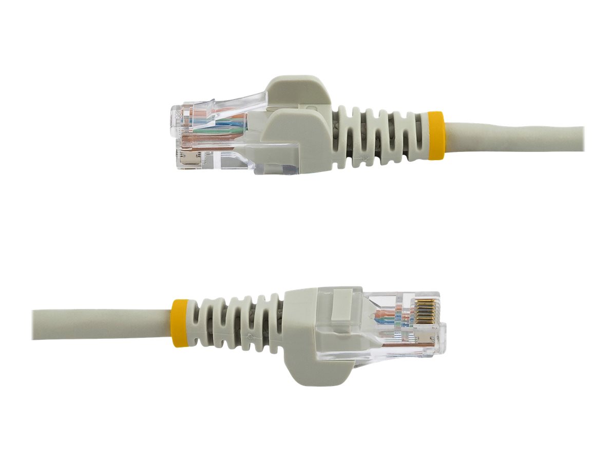 StarTech.com 3m Cat5e RJ45 UTP Netzwerkkabel Snagless - Cat 5e Patchkabel - Grau - Stecker / Stecker - Patch-Kabel - RJ-45 (M) zu RJ-45 (M) - 3 m - UTP - CAT 5e - geformt, ohne Haken - Grau