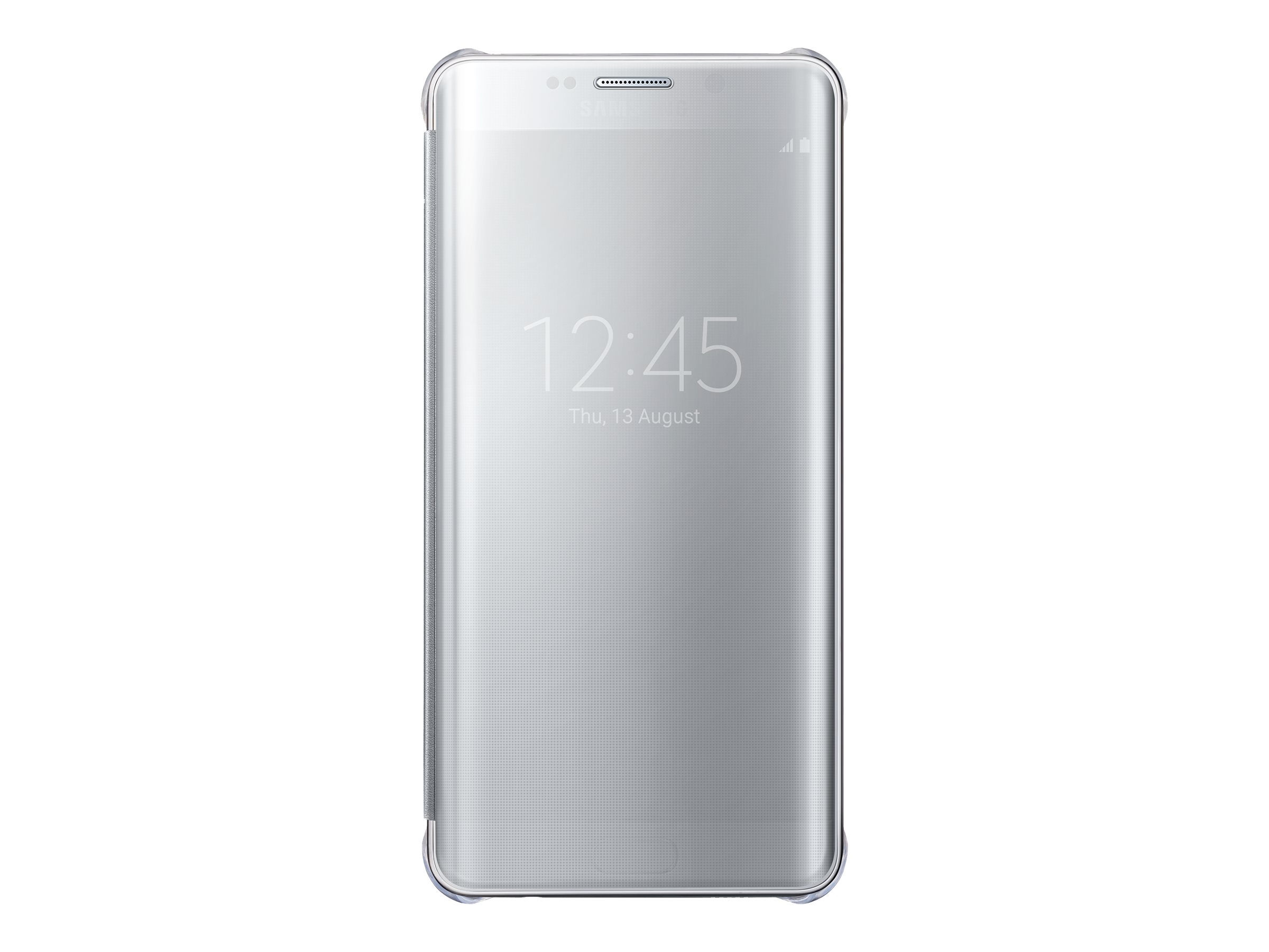 Samsung Clear View Cover EF-ZG928 - Flip-Hülle für Mobiltelefon - Silber, Halbtransparent - für Galaxy S6 edge+
