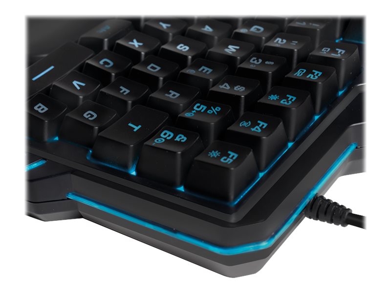 LogiLink Illuminated one-hand gaming - Tastatur - Schwarz Eingabegerät