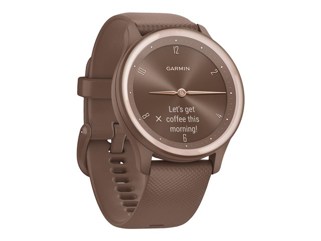Garmin vívomove Sport - Mokkafarben mit perlgoldenen Akzenten - intelligente Uhr mit Band