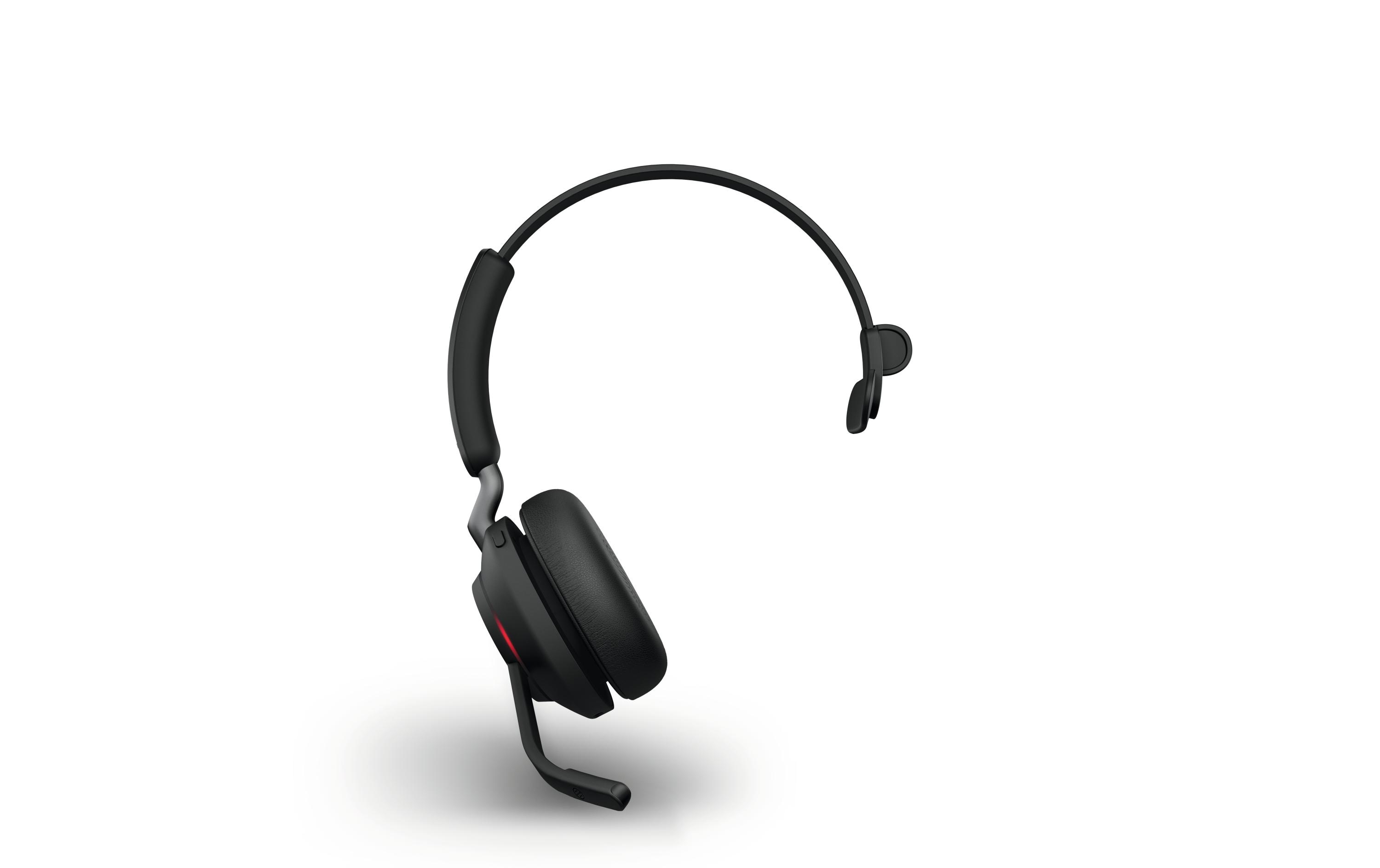 Jabra Evolve2 65 MS Mono - Headset - On-Ear - konvertierbar - Bluetooth - kabellos - USB-C - Geräuschisolierung - Schwarz - Zertifiziert für Microsoft Teams