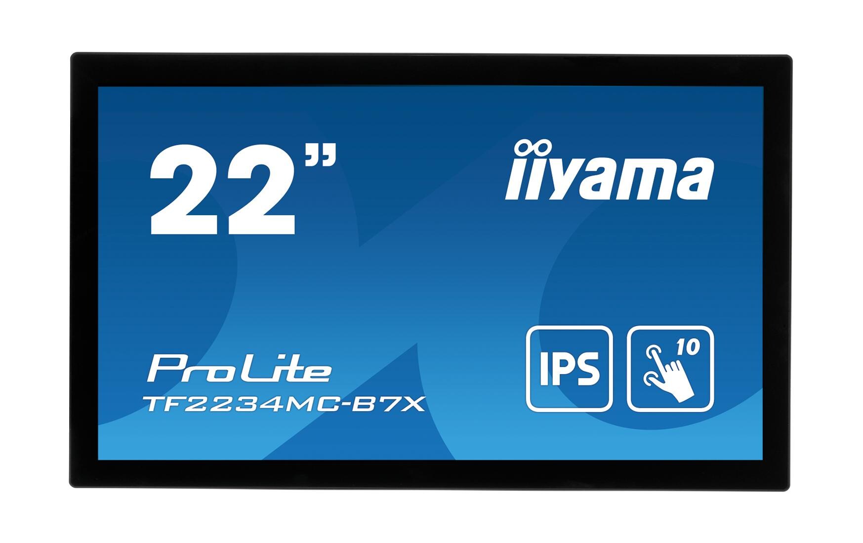 iiyama ProLite TF2234MC-B7X - LED-Monitor - 55.9 cm (22") (21.5" sichtbar) - offener Rahmen - Touchscreen - 1920 x 1080 Full HD (1080p) @ 60 Hz - IPS - 350 cd/m² - 1000:1 - 8 ms - HDMI, VGA, DisplayPort - Schwarz