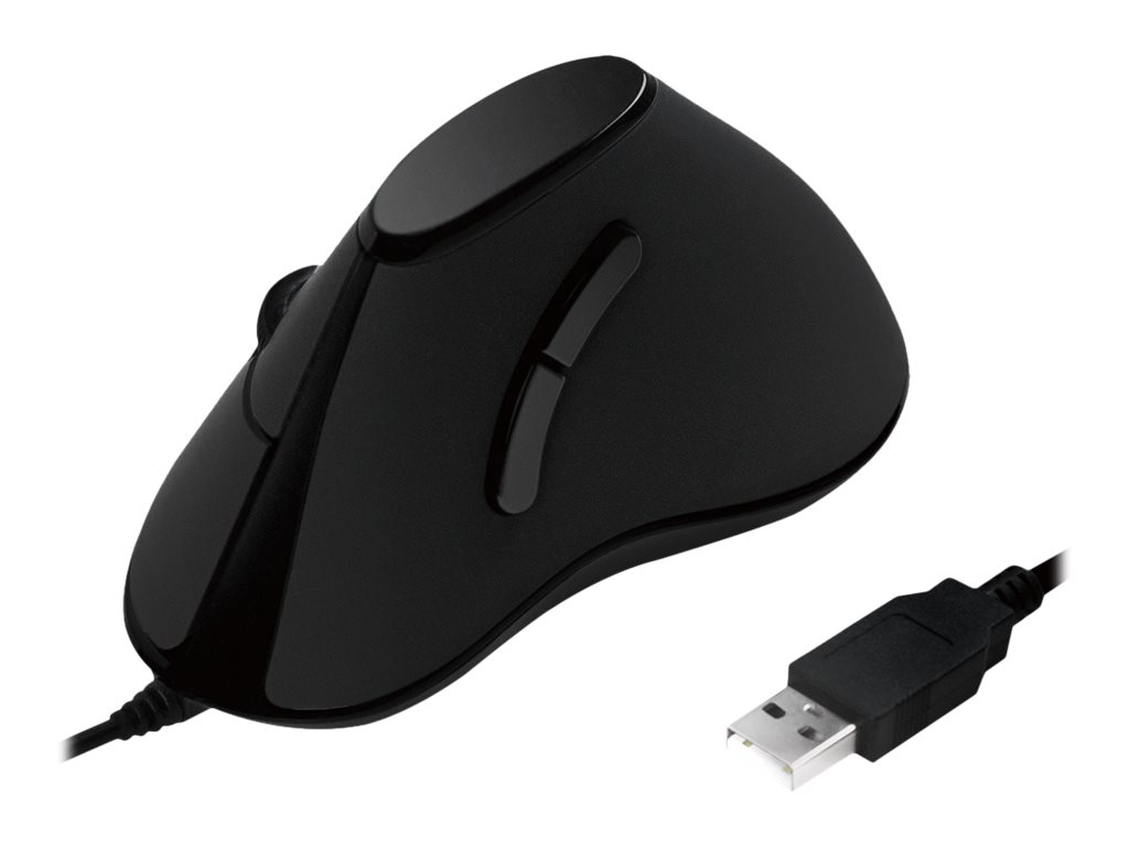 LogiLink Ergonomic Vertical - vertikale Maus - USB - Schwarz