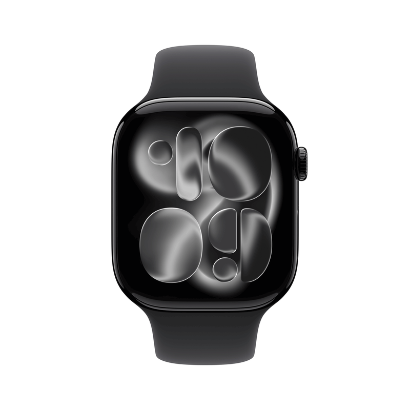 Apple Watch Series 11 GPS + Cellular 46mm Jet Black Aluminium Case with Black Sport Band - S/M