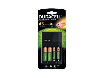Duracell CEF14 Batterieladegerät - mit 2 x AA 1300 mAh Batterien und 2 x AAA 750 mAh