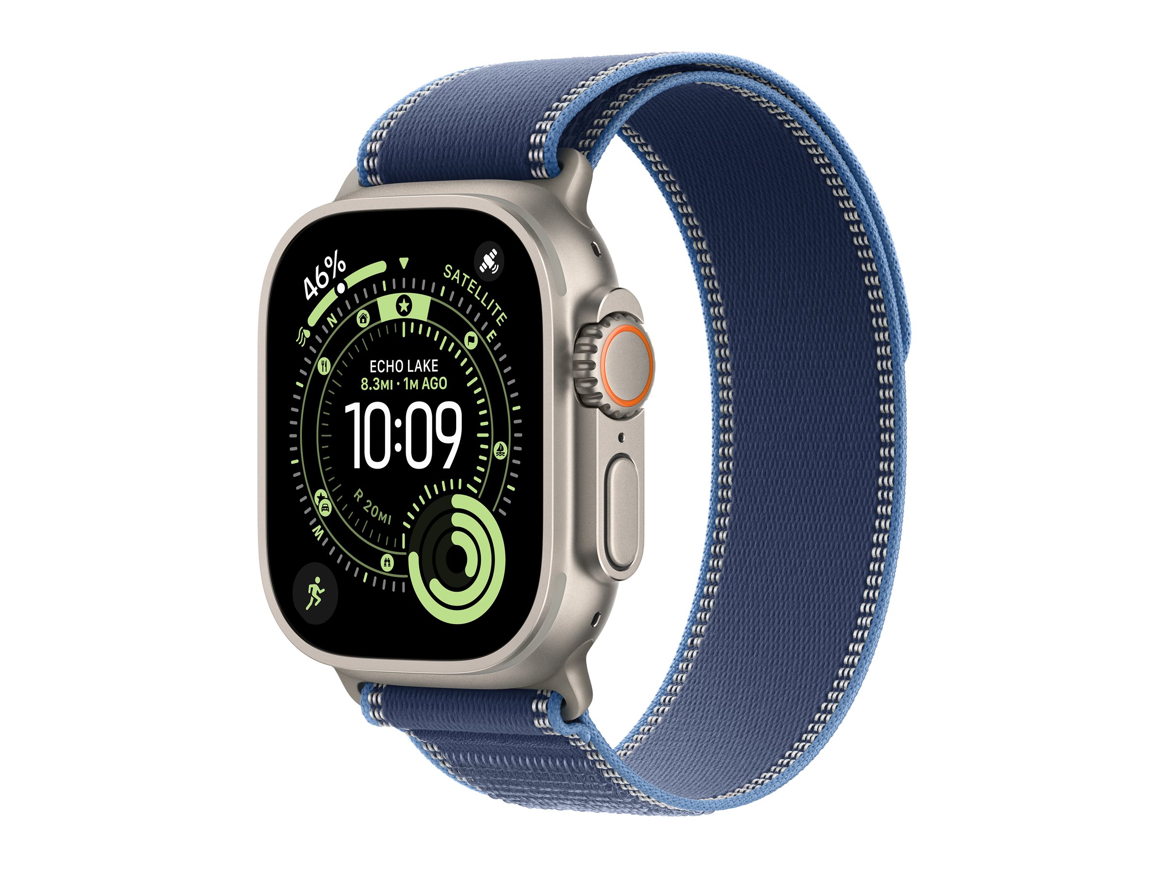 Apple Watch Ultra 3 GPS + Cellular 49mm Natural Titanium Case with Blue/Bright Blue Trail Loop - S/M