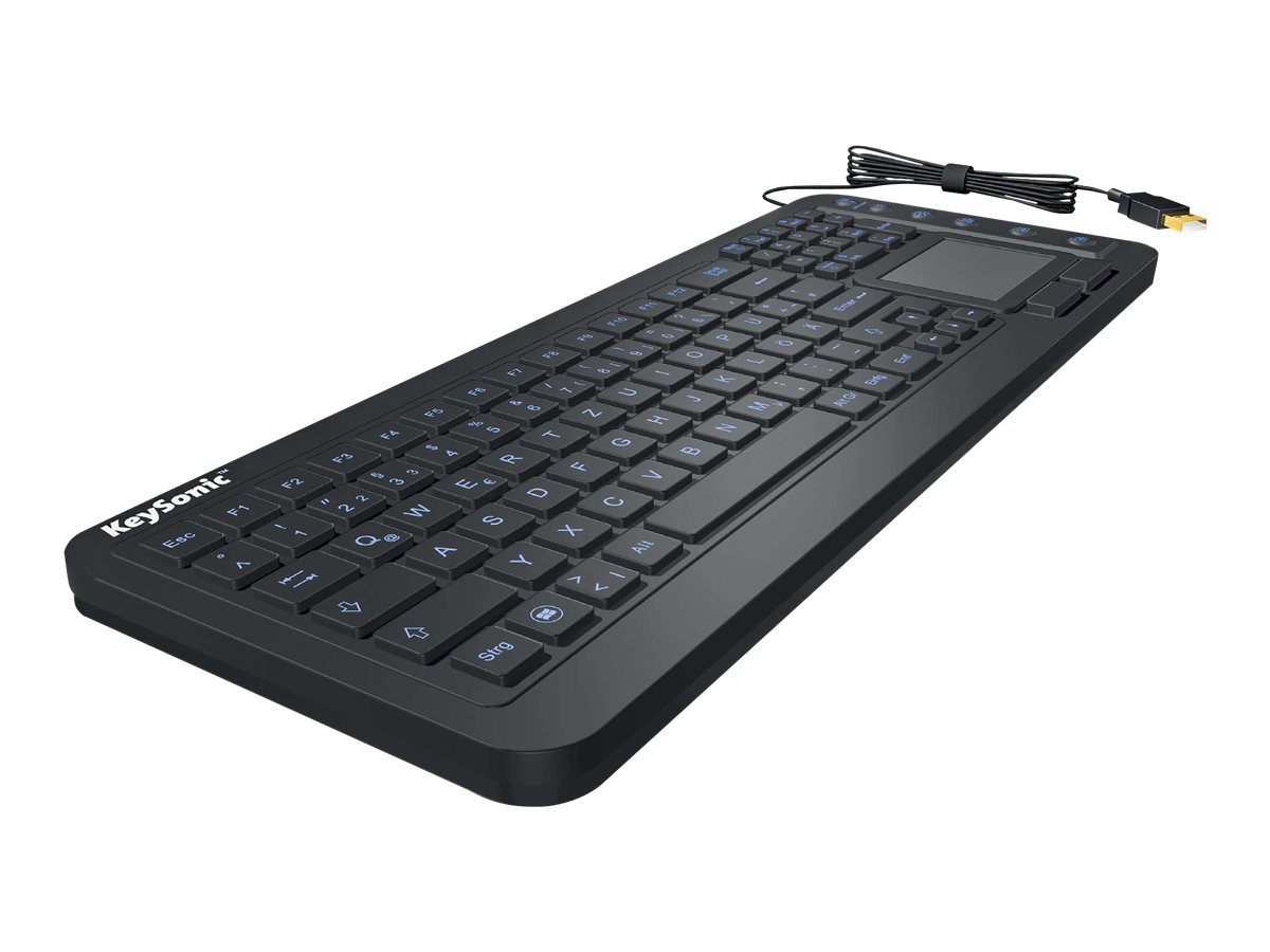 RaidSonic KeySonic KSK-6231INEL - Tastatur - mit Touchpad - Deutsch - Schwarz