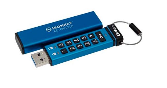 Kingston IronKey Keypad 200 - 64 GB (Hardware-verschlüsselter USB-Stick)  (IKKP200/64GB)