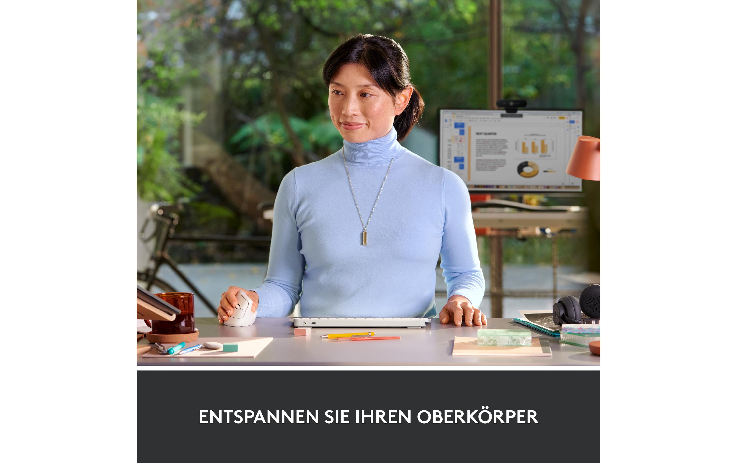 Logitech Ergonomische Maus Lift Off-white
