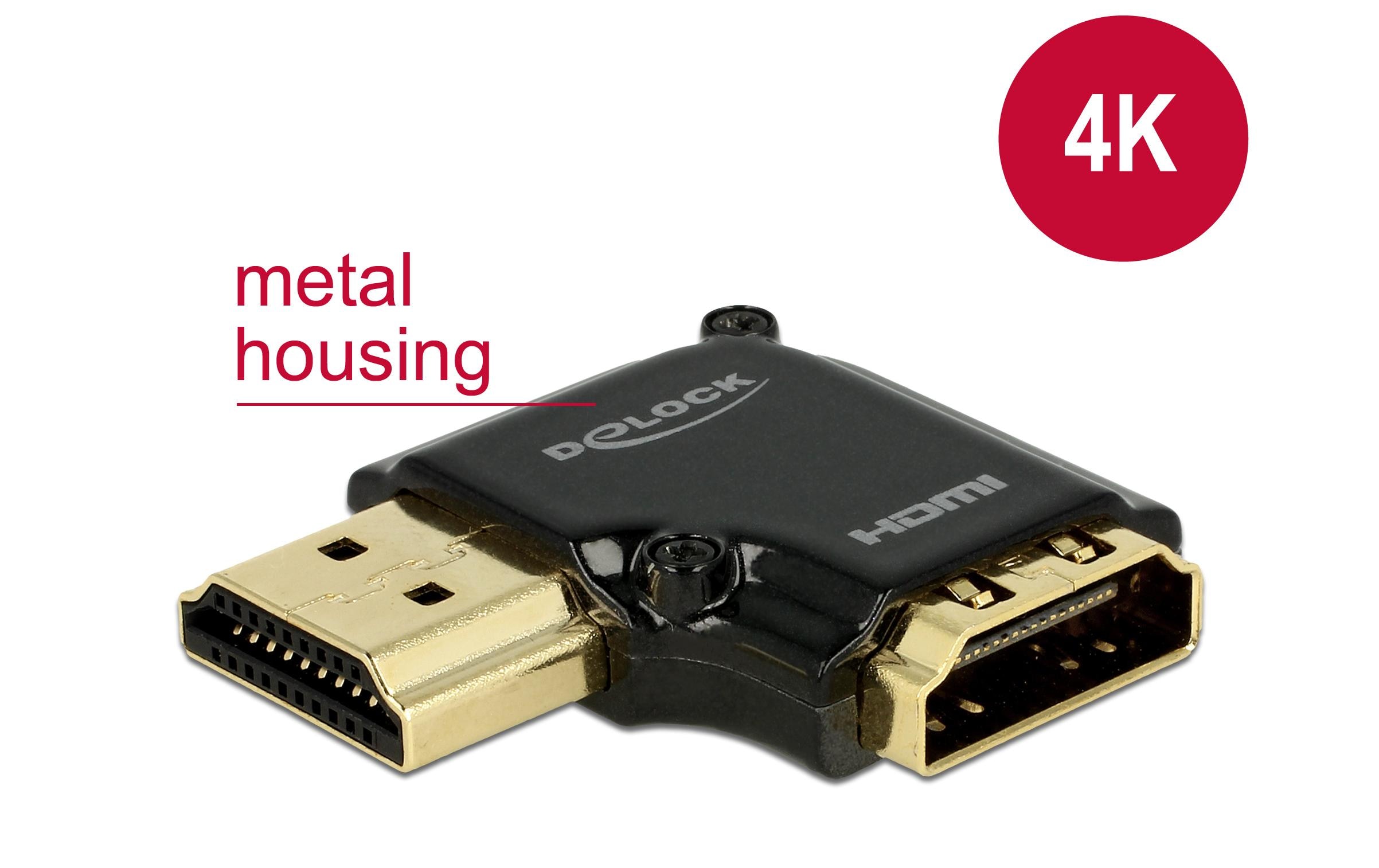 Delock Adapter High Speed Ethernet 4K 90° HDMI - HDMI