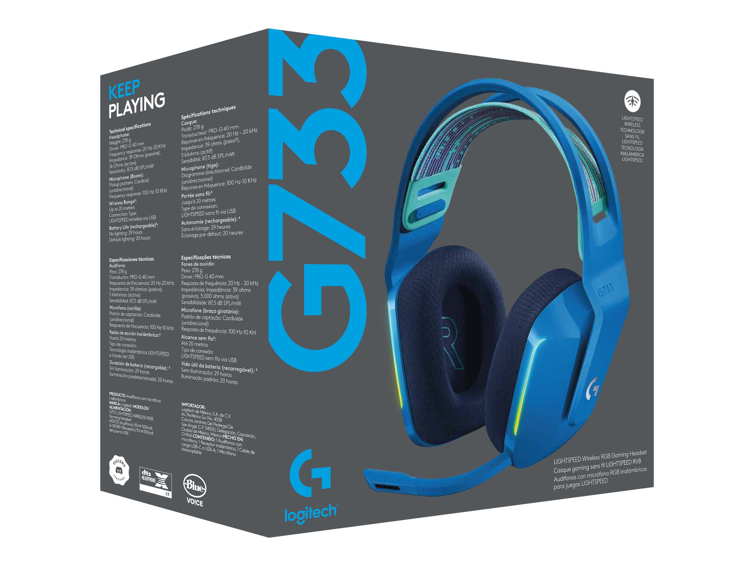 Logitech G G733 LIGHTSPEED Wireless RGB Gaming Headset - Headset