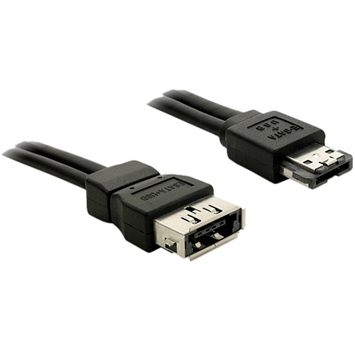 Delock Power Over eSATA cable - Power Over eSATA-Kabel - Serial ATA 150/300 - 11-poliger USB/eSATA (5 V) (M) zu 11-poliger USB/eSATA (5 V) (W) - 1 m - Schwarz