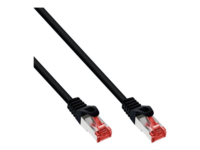 InLine - Patch-Kabel - RJ-45 (M) zu RJ-45 (M) - 2 m - SSTP-Kabel - CAT 6 - geformt - Schwarz