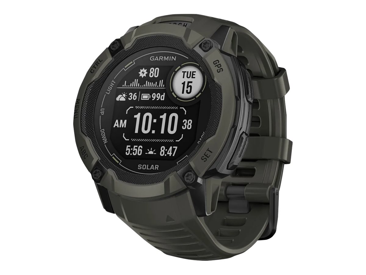 Garmin Instinct 2X Solar - fiber-reinforced polymer - Ja intelligente Uhr mit Band - 64 MB - moosgrün