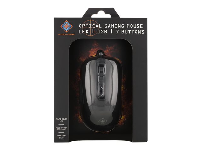 DELTACO GAMING - Maus - USB - Schwarz