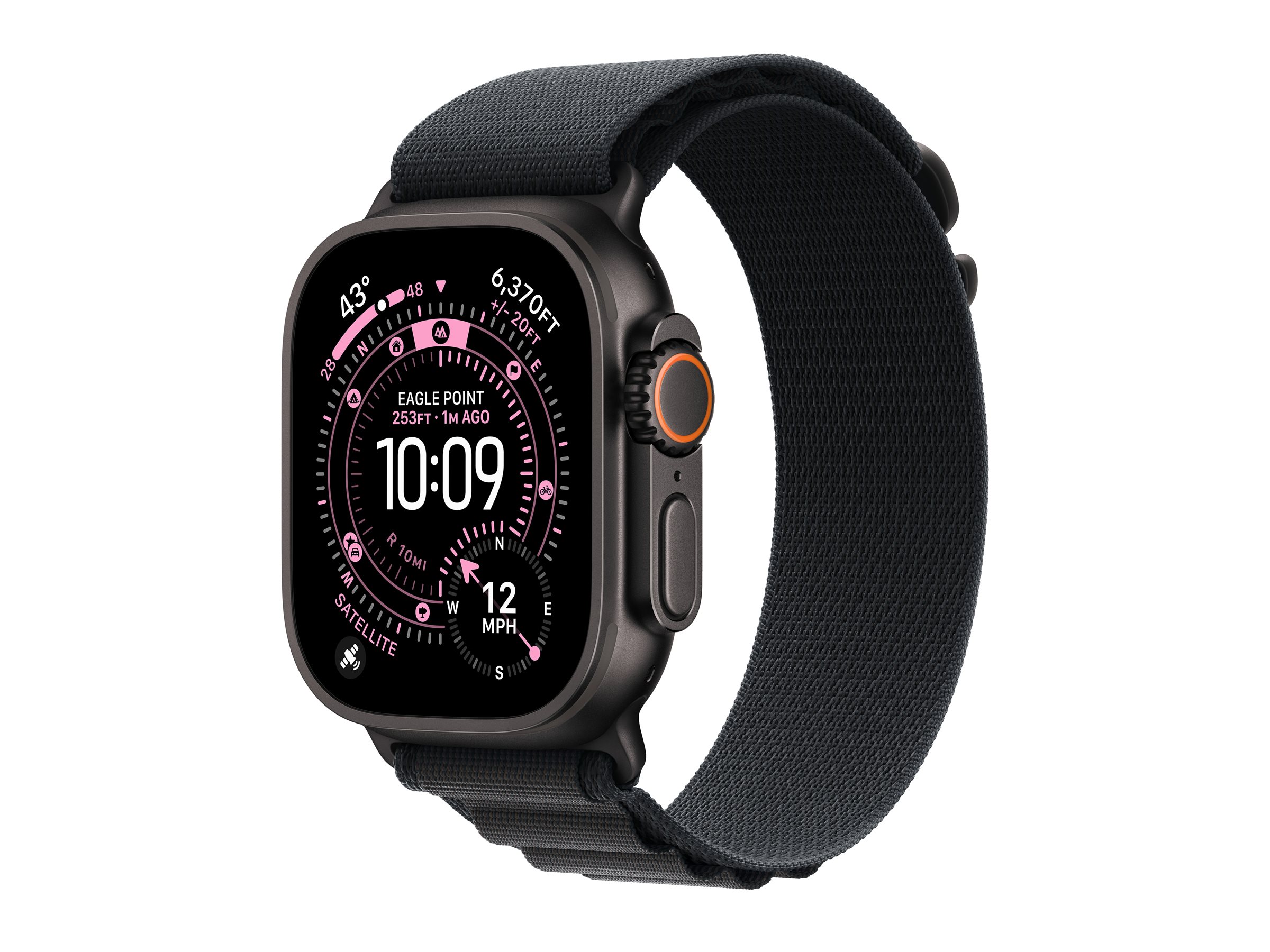 Apple Watch Ultra 3 GPS + Cellular 49mm Black Titanium Case with Black Alpine Loop - Large