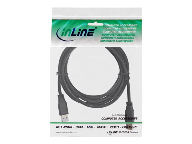 InLine - USB-Kabel - USB Typ A (M) zu USB Typ A (M) - USB 3.0 - 50 cm - Schwarz