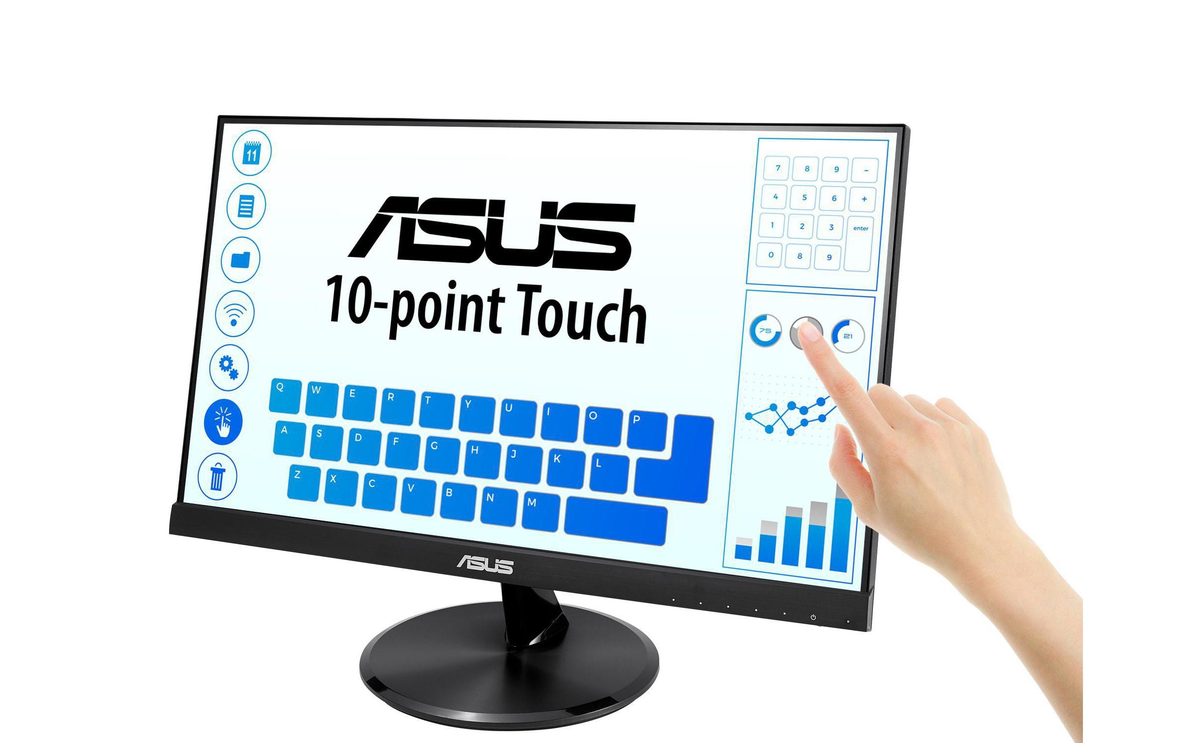 ASUS VT229H - LED-Monitor - 54.6 cm (21.5") - Touchscreen - 1920 x 1080 Full HD (1080p) - IPS - 250 cd/m² - 1000:1 - 5 ms - HDMI, VGA - Lautsprecher - Schwarz