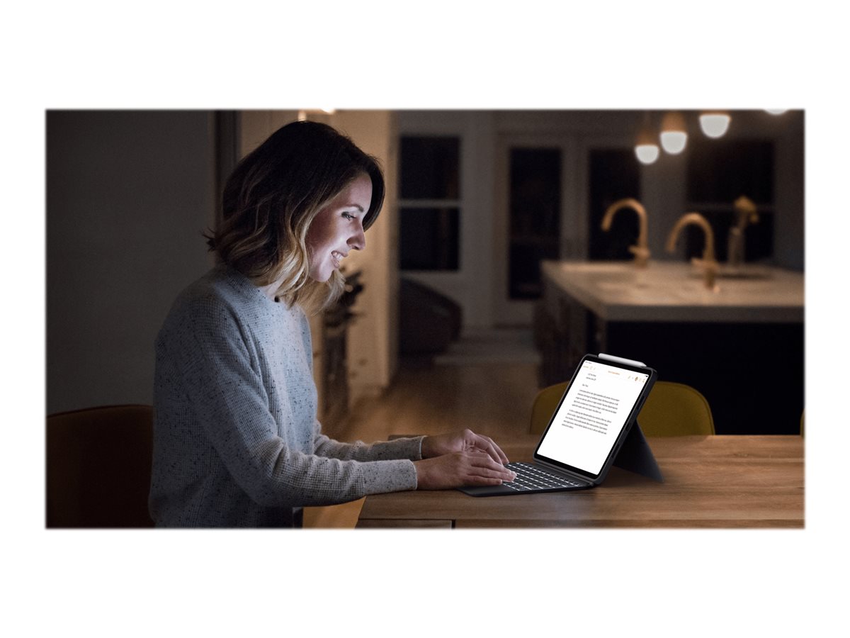 Logitech Combo Touch - Tastatur und Foliohülle - mit Trackpad - QWERTY - GB - Oxford Gray Eingabegerät