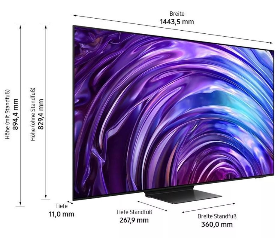 Samsung 65" OLED 4K S95D Tizen OS Smart TV 2024 - 165.1 cm 65" - 3840 x - OLED-TV - 165,1 cm - DVB-C - DVB-S2 - DVB-T2 - 120 Hz