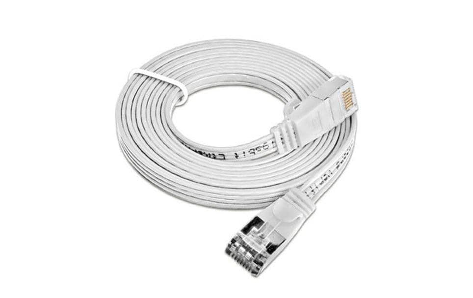Wirewin Slim - Patch-Kabel - RJ-45 (M) zu RJ-45 (M) - 50 cm - STP - CAT 6 - geschirmt, ohne Haken, flach - weiß