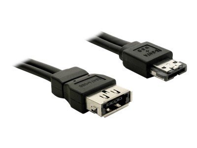 Delock Power Over eSATA cable - Power Over eSATA-Kabel - Serial ATA 150/300 - 11-poliger USB/eSATA (5 V) (M) zu 11-poliger USB/eSATA (5 V) (W) - 1 m - Schwarz
