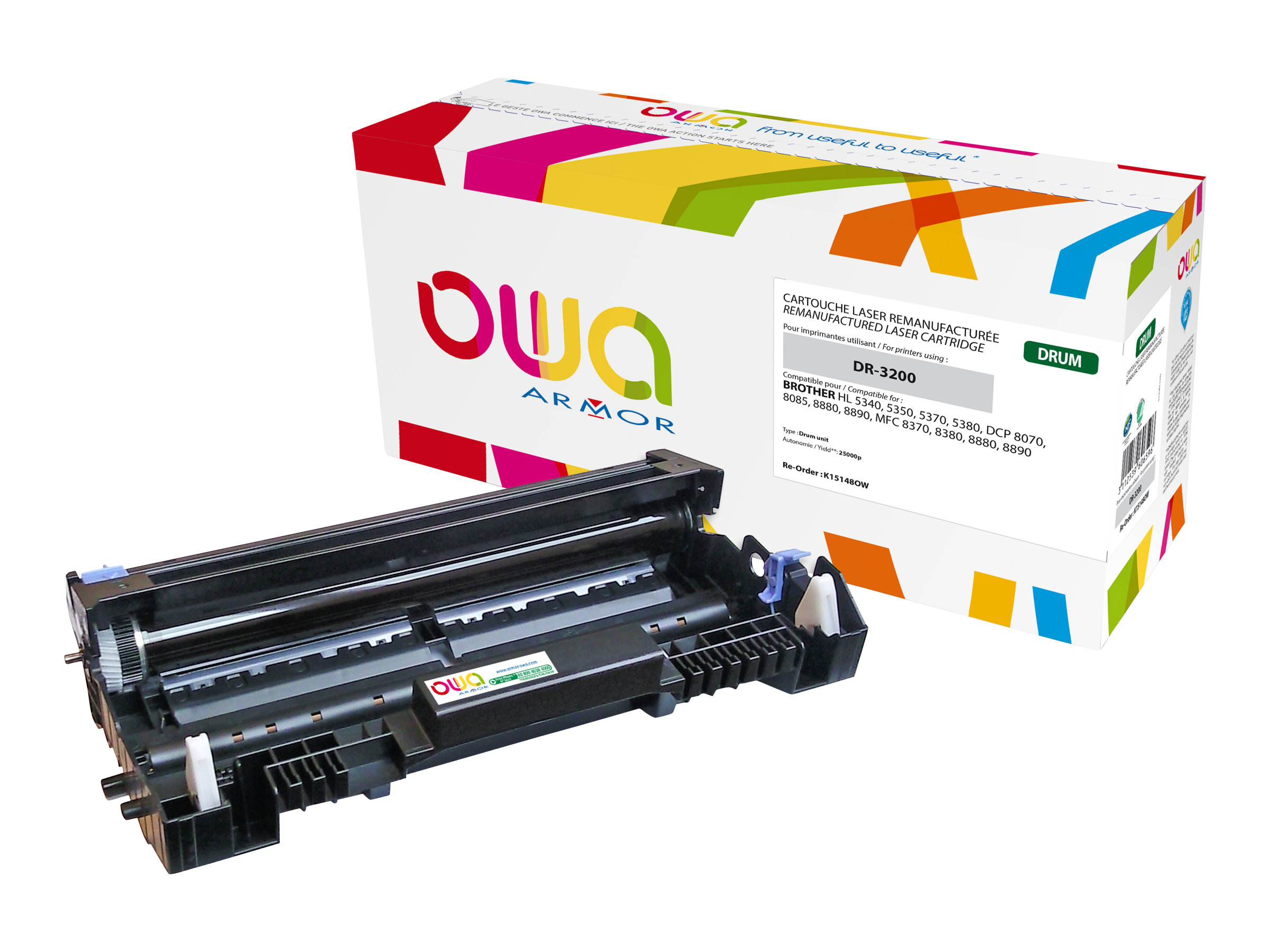 OWA - Schwarz - kompatibel - wiederaufbereitet - Trommeleinheit (Alternative zu: Brother DR3200)