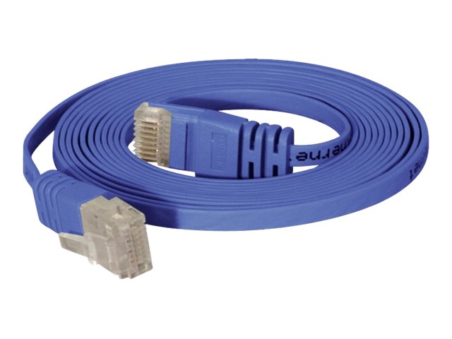 Tecline - Patch-Kabel - RJ-45 (M) zu RJ-45 (M) - 25 cm - UTP - CAT 6 - ohne Haken, flach - Blau