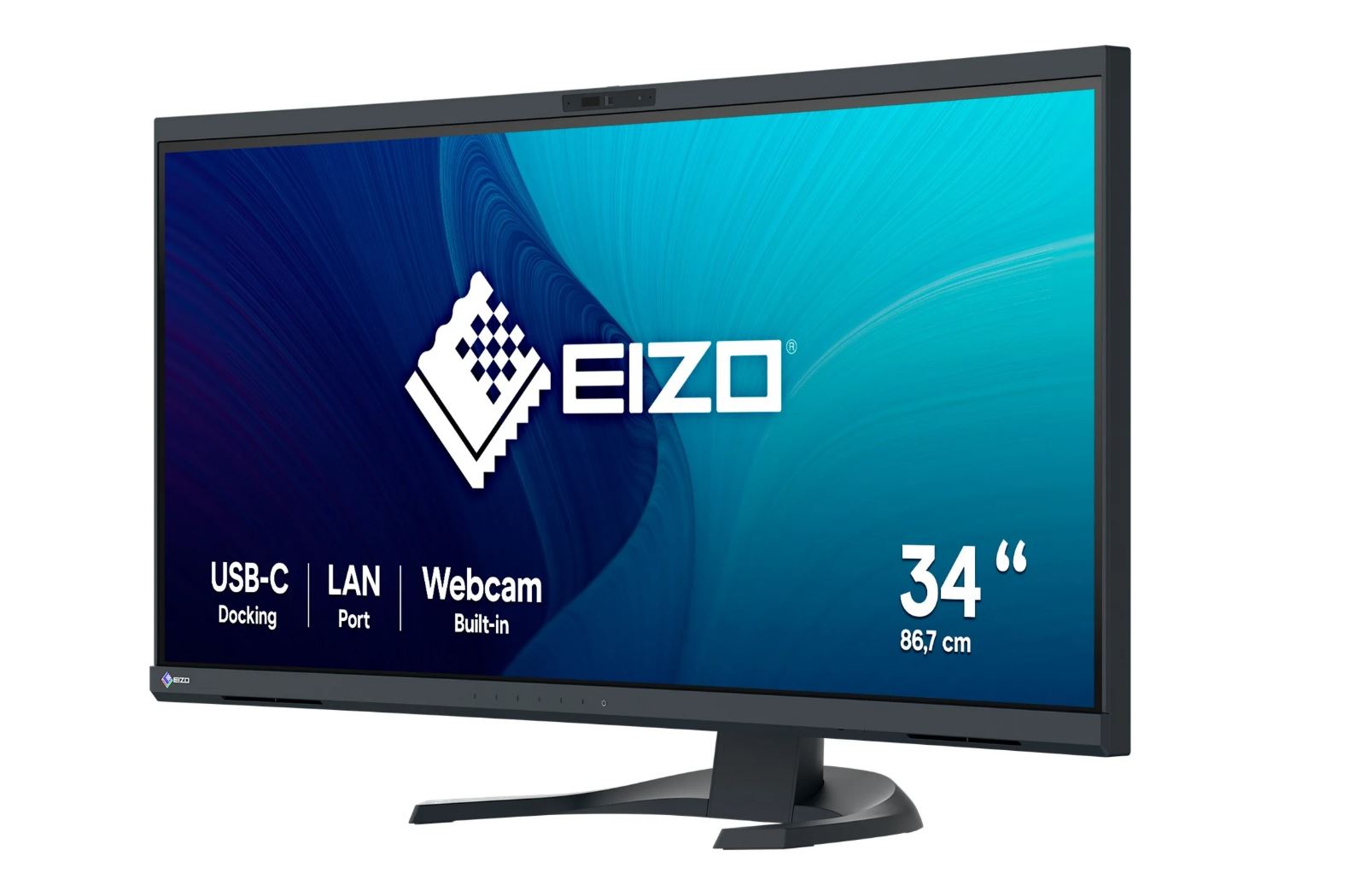 EIZO FlexScan EV3450XC-BK - Mit FlexStand - LED-Monitor - gebogen - 86.4 cm (34") (34.1" sichtbar) - 3440 x 1440 UWQHD - IPS - 300 cd/m² - 1000:1 - 5 ms - 2xHDMI, DisplayPort, USB-C - Lautsprecher - Schwarz