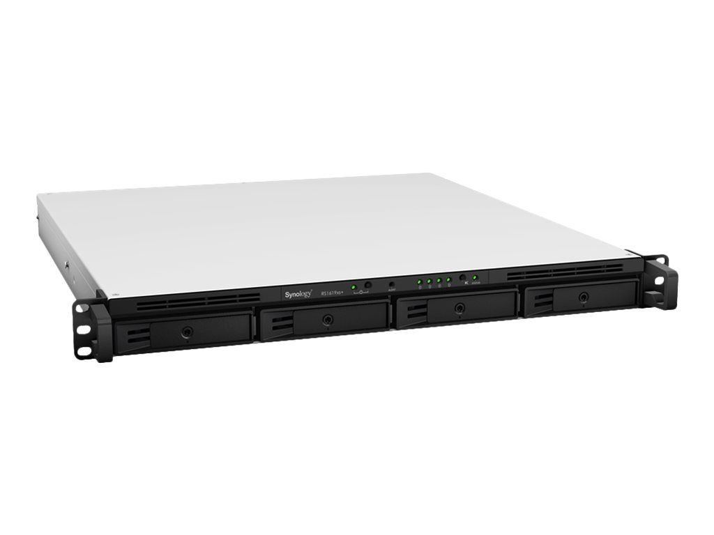 Synology RackStation RS1619xs+ - NAS-Server - 4 Schächte - Rack - einbaufähig - SATA 6Gb/s - RAID 0, 1, 5, 6, 10, JBOD, RAID F1 - RAM 8 GB - Gigabit Ethernet - iSCSI - 1U