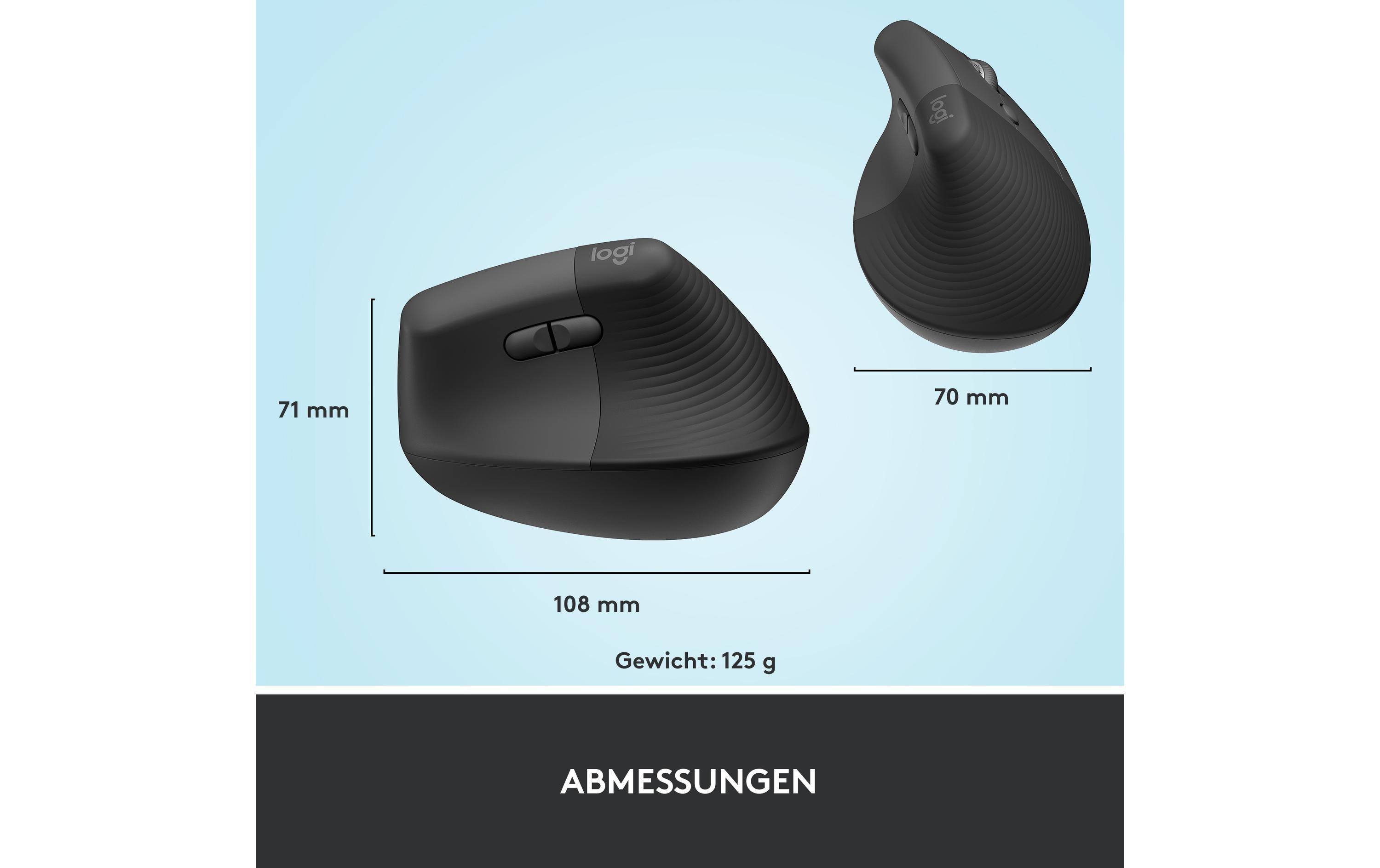 Logitech Ergonomische Maus Lift Graphite