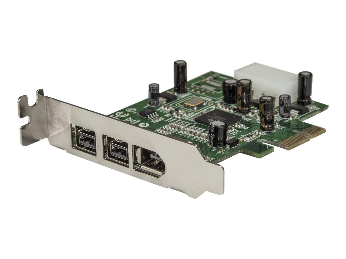 StarTech.com 3 Port 800+400 FireWire PCI Express Schnittstellen Low Profile Combo Karte - PCIe 3 Port FireWire Card - PCI-e 1 x Firewire 400 1394A 2 x FireWire 800 1394B - FireWire-Adapter - PCIe - 2 Anschlüsse