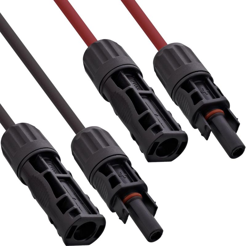 InLine Solarkabel Verlängerungs-Set inkl. Solarstecker 4mm² schwarz/rot 0,75m - 0,75 m - halogenfrei - Kupferdraht