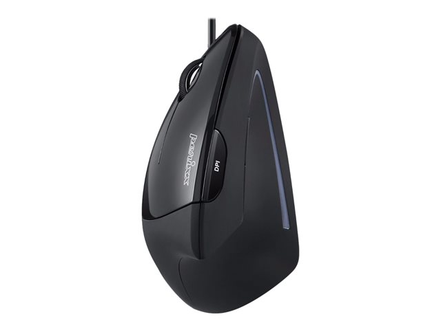 Perixx PERIMICE-513 L - vertikale Maus - USB - Schwarz