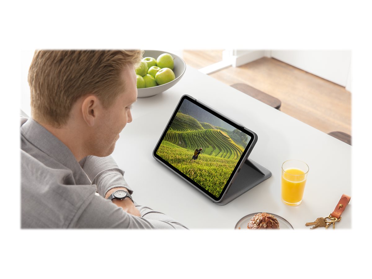 Logitech Folio Touch - Tastatur und Foliohülle - mit Trackpad - QWERTZ - Schweiz - Oxford Gray Eingabegerät