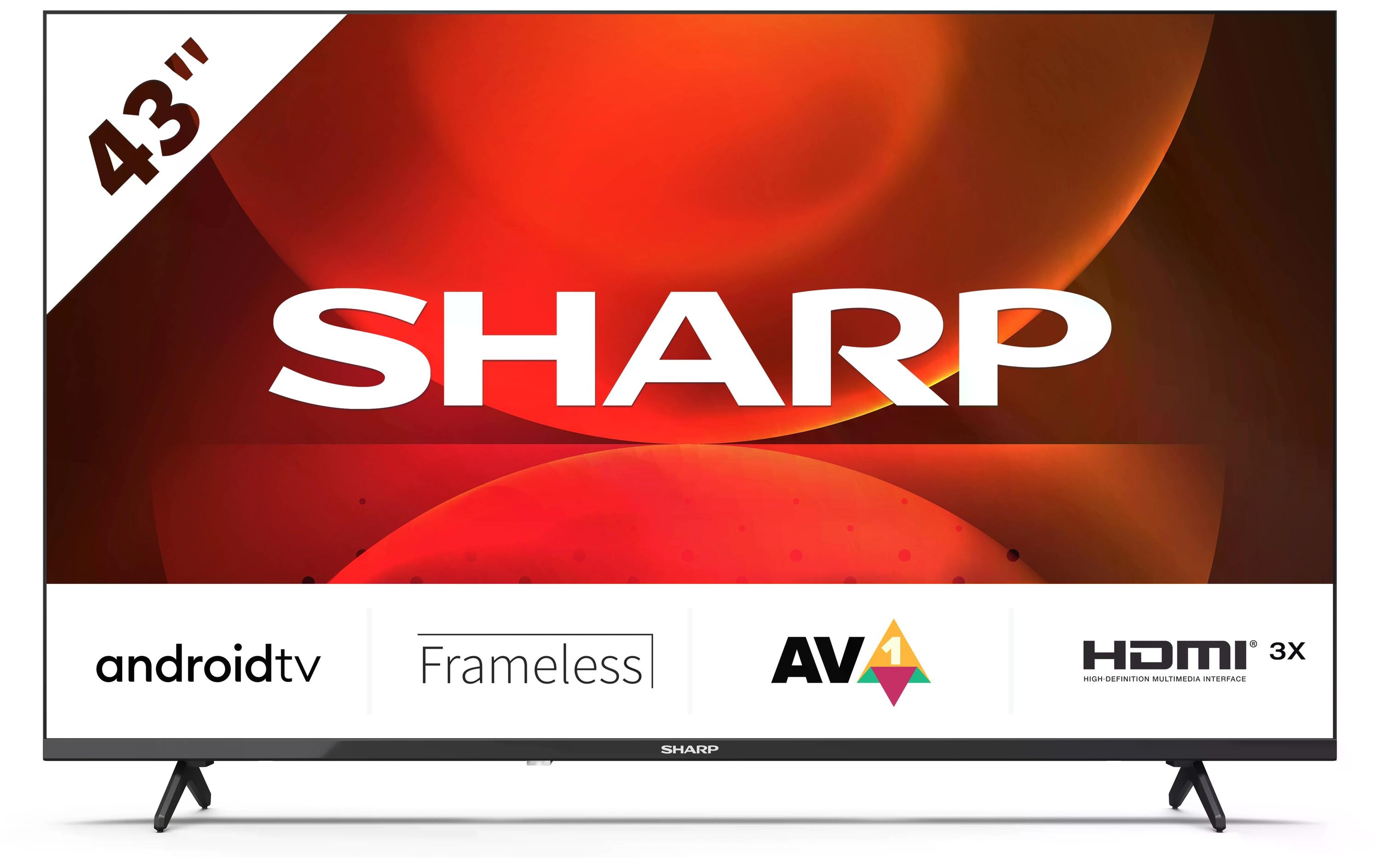 Sharp 43FH2EA Fernseher 109.2 cm 43" Full HD Smart-TV WLAN Schwarz 43FH2 - 109,2 cm - 43" - (1920x1080) - 1080p - DVB-C - DVB-S2 - DVB-T2 - HDMI - RJ-45 - Fernbedienung
