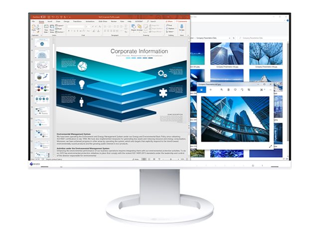 EIZO FlexScan EV2480-WT - LED-Monitor - 60.5 cm (23.8") - 1920 x 1080 Full HD (1080p) @ 60 Hz - IPS - 250 cd/m² - 1000:1 - 5 ms - HDMI, DisplayPort, USB-C - Lautsprecher - weiß