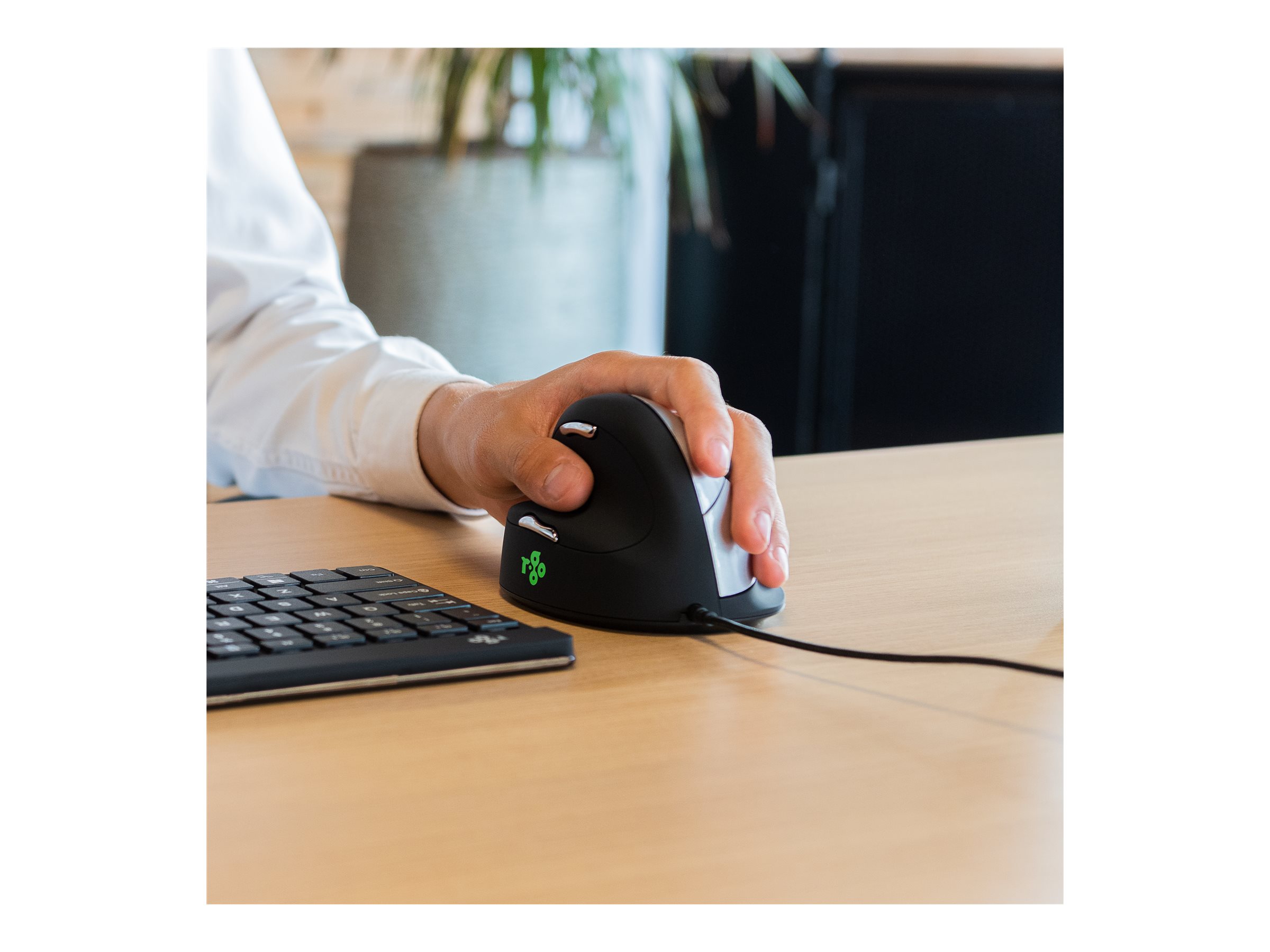 R-Go Ergonomische Maus HE Break - Maus - USB - Schwarz